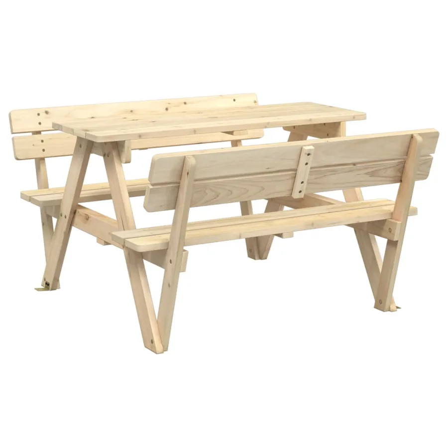 Table de pique-nique pour 4 enfants avec parasol bois de sapin - 8