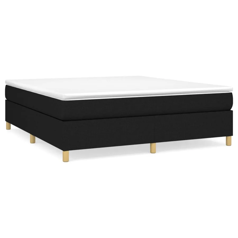 Sommier à lattes de lit avec matelas Noir 180x200 cm Tissu - 2