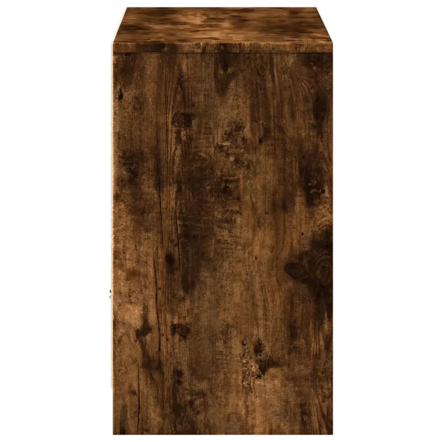 Meuble TV avec LED chêne fumé 91x34x61 cm bois d'ingénierie - 7
