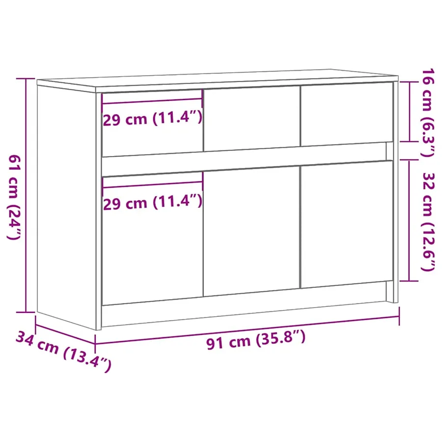 Meuble TV avec LED chêne marron 91x34x61 cm bois d'ingénierie - 14