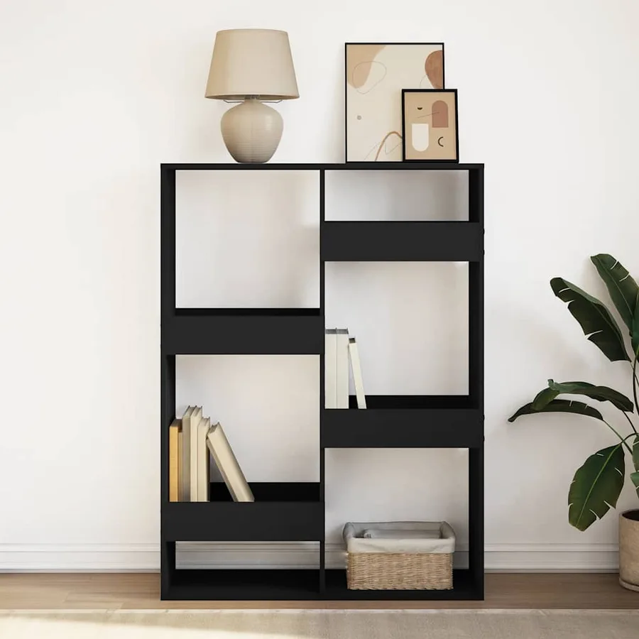 Bibliothèque noir 100x33x135 cm bois d'ingénierie - 3