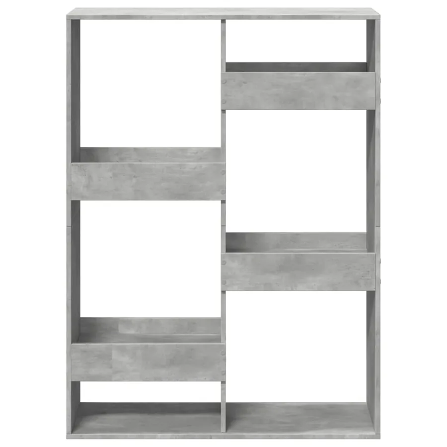 Bibliothèque gris béton 100x33x135 cm bois d'ingénierie - 4