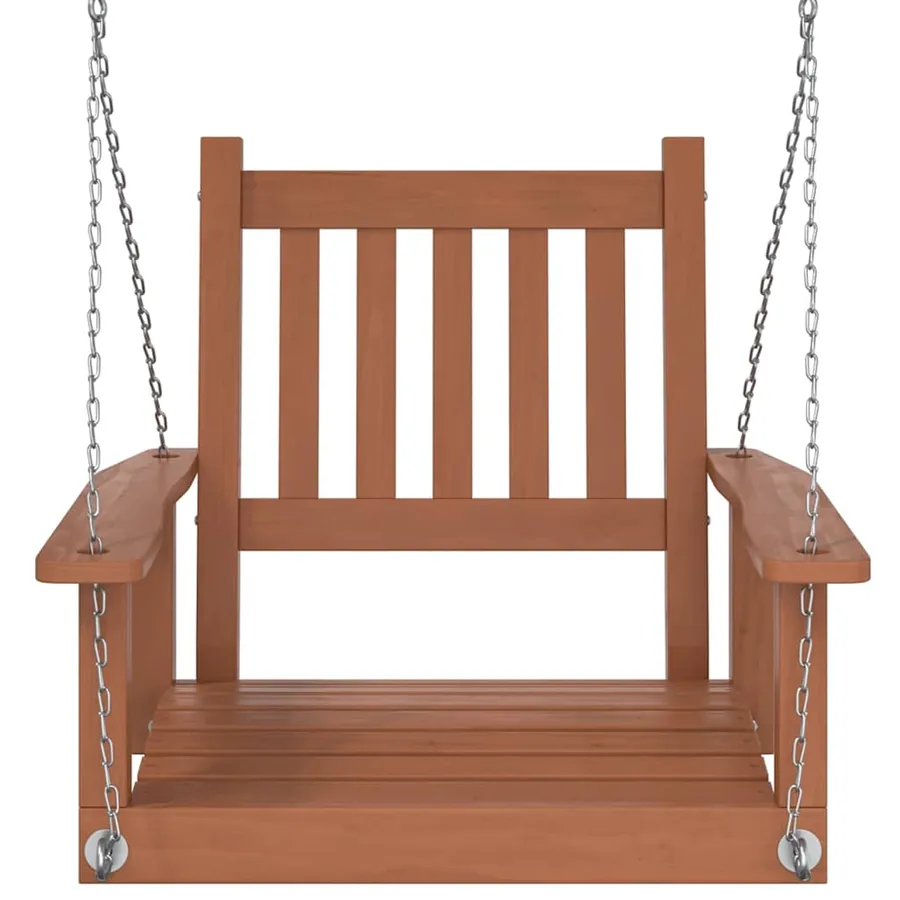 Chaise balançoire de jardin chaînes en métal bois massif sapin - 4
