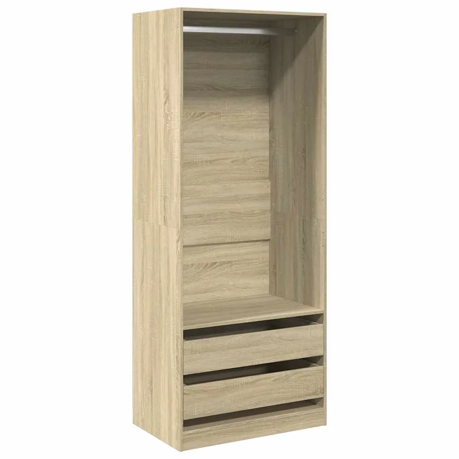 Garde-robe chêne sonoma 80x50x200 cm bois d'ingénierie - 2