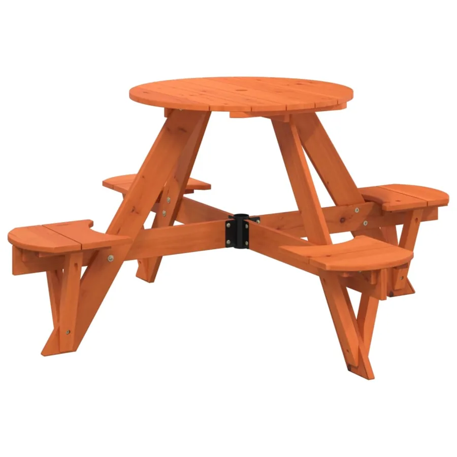 Table de pique-nique pour 4 enfants avec parasol rond sapin - 8