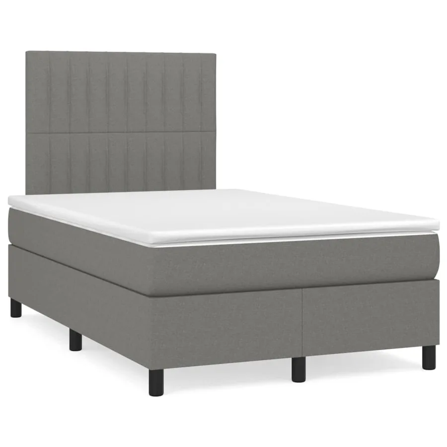 Sommier à lattes de lit avec matelas Gris foncé 120x200cm Tissu - 2