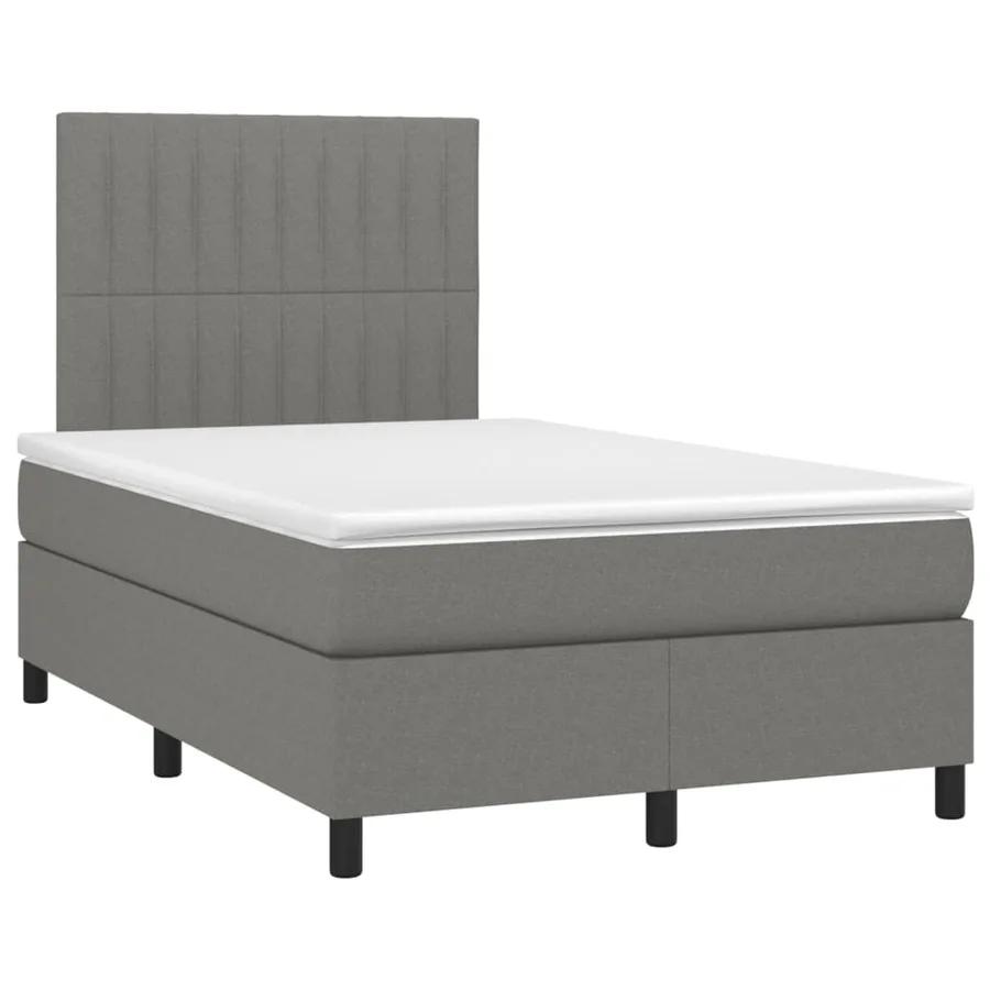 Sommier à lattes de lit avec matelas Gris foncé 120x200cm Tissu - 3