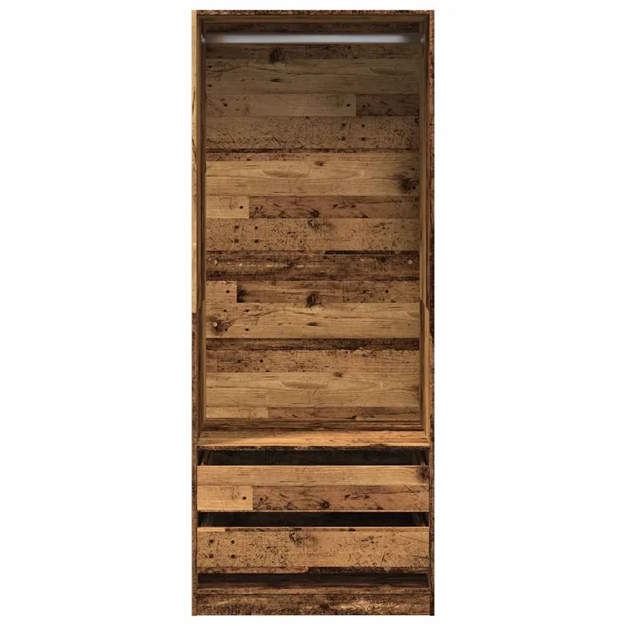 Garde-robe vieux bois 80x50x200 cm bois d'ingénierie - 4