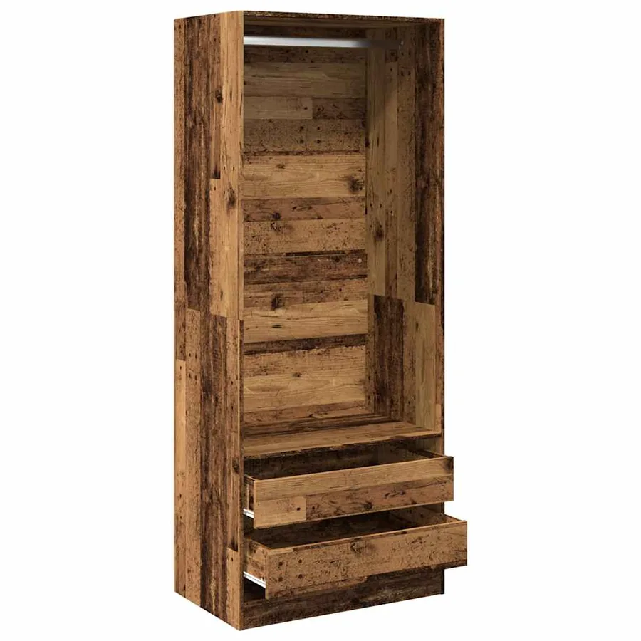 Garde-robe vieux bois 80x50x200 cm bois d'ingénierie - 5