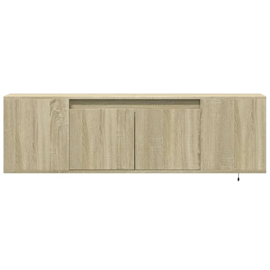 Meuble TV mural avec lumières LED chêne sonoma 135x31x39,5 cm - 6