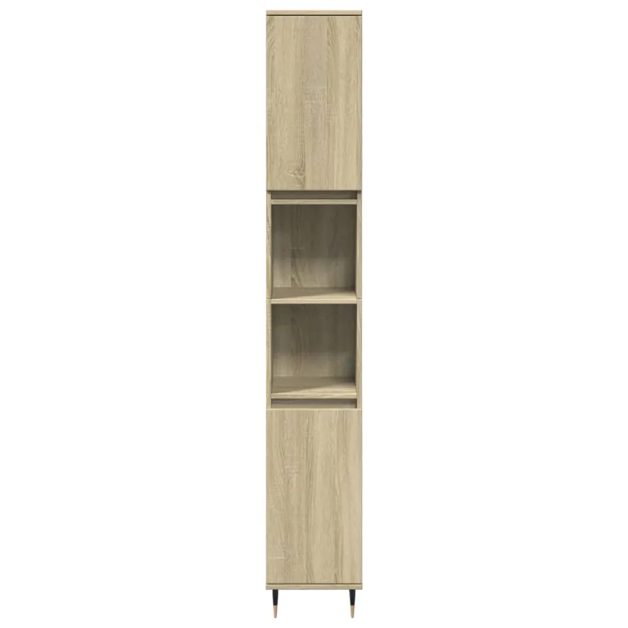 Armoire salle de bain chêne sonoma 30x30x190 cm - 4