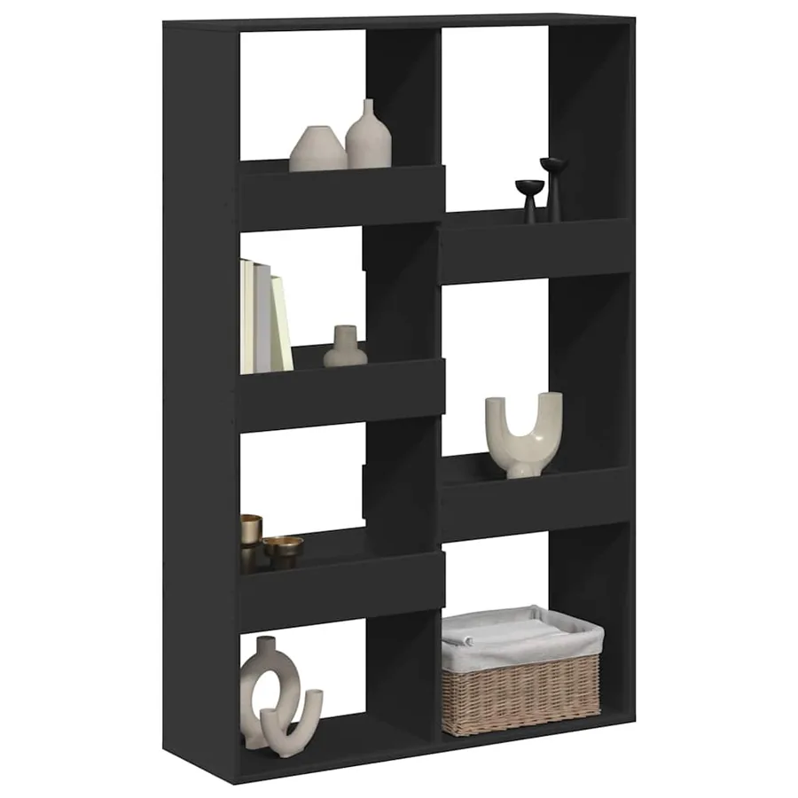 Cloison de séparation noir 100x33x155,5 cm bois d'ingénierie - 3