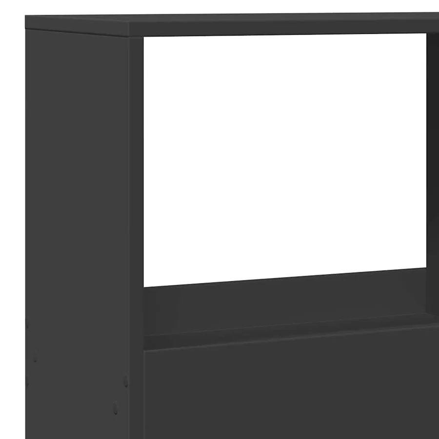 Cloison de séparation noir 100x33x155,5 cm bois d'ingénierie - 7
