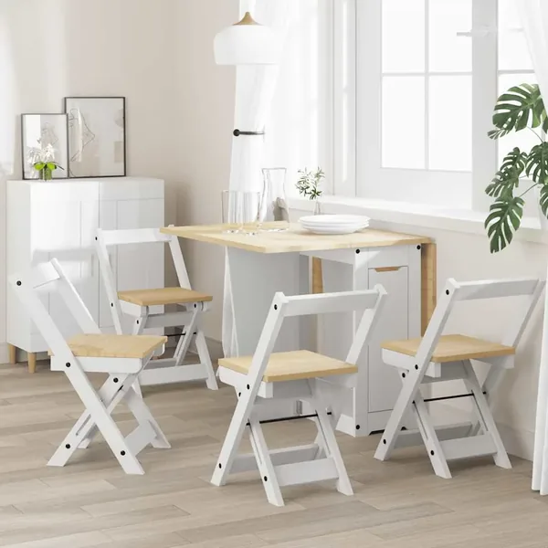 Chaises à manger pliables lot de 4 Corona bois massif de pin