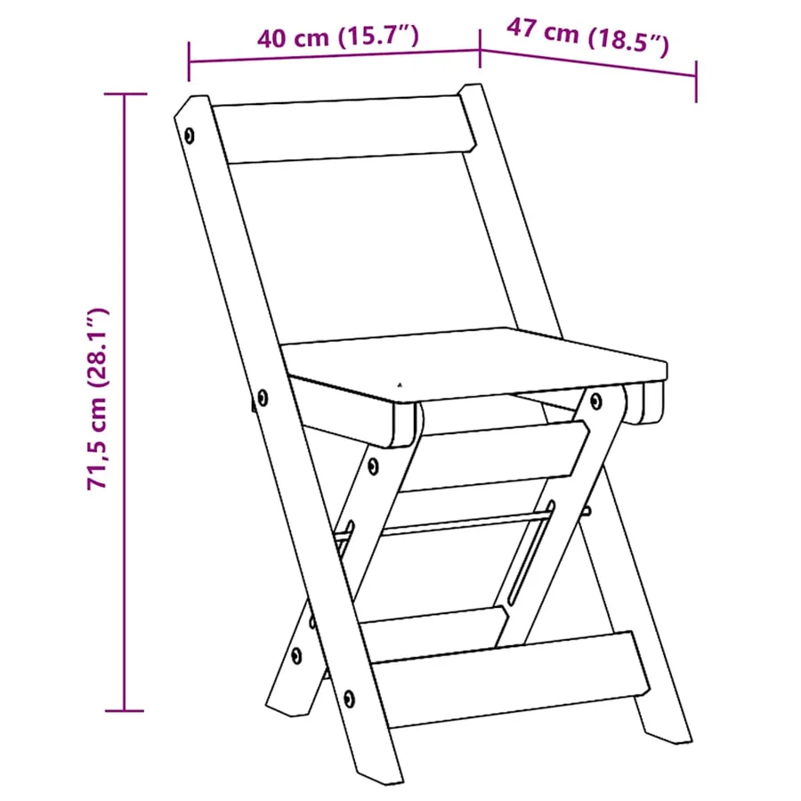 Chaises à manger pliables lot de 4 Corona bois massif de pin - 12