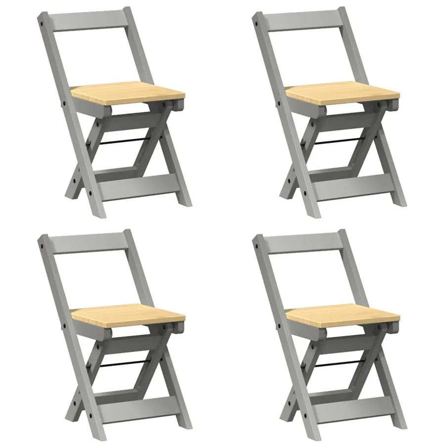 Ensemble à manger papillon 5 pcs Corona pliable gris bois pin - 5