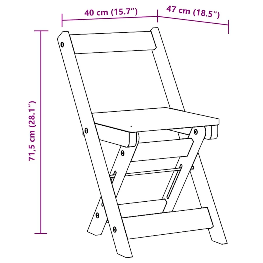 Chaises à manger pliables lot de 4 Corona bois massif de pin - 11