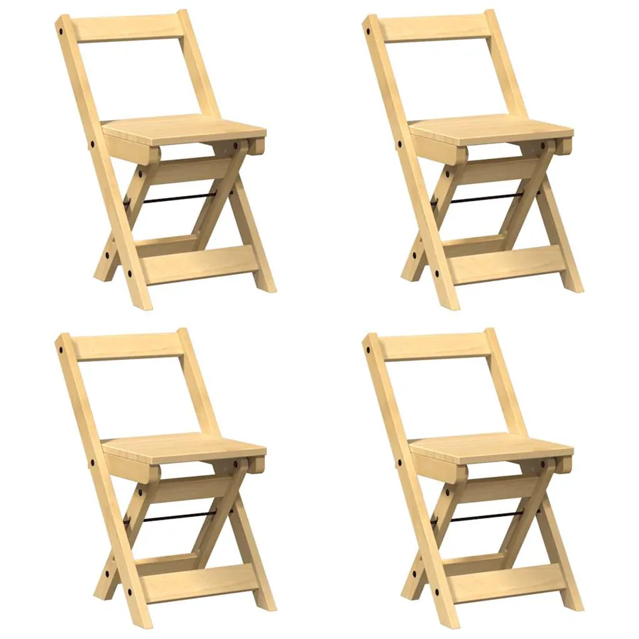 Chaises à manger pliables lot de 4 Corona bois massif de pin - 2