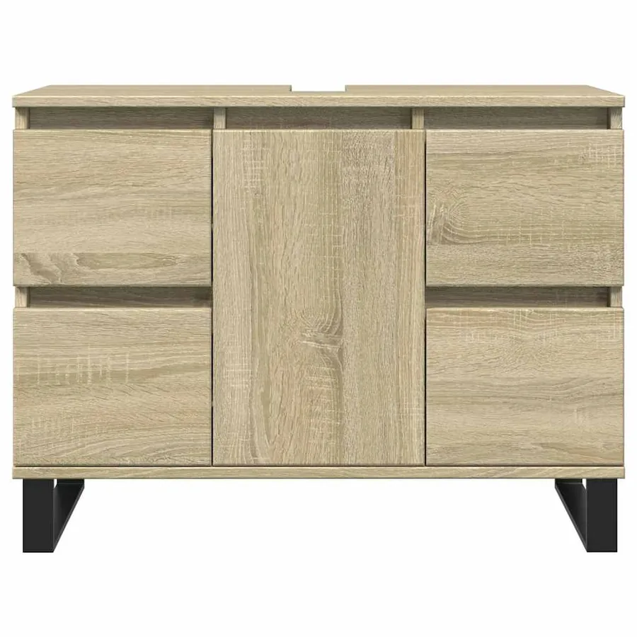 Armoire salle de bain chêne sonoma 80x33x60cm bois d'ingénierie - 3