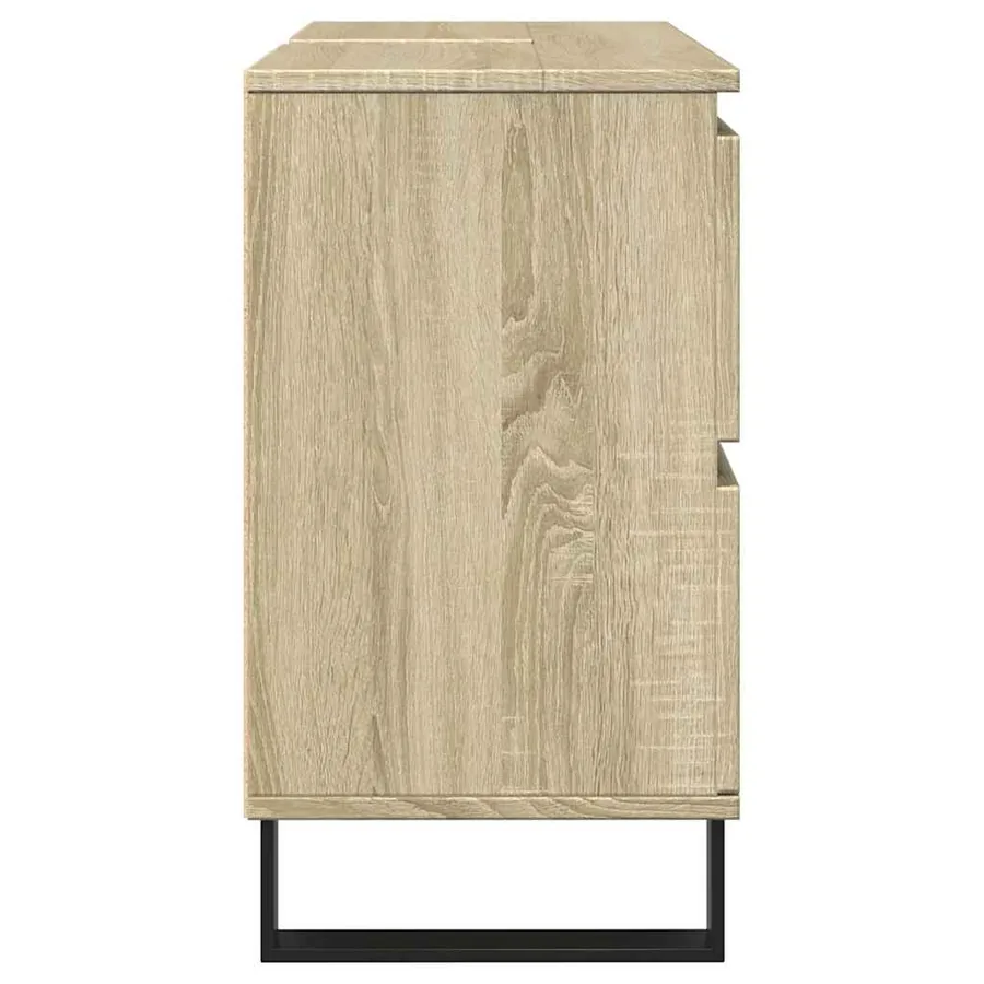 Armoire salle de bain chêne sonoma 80x33x60cm bois d'ingénierie - 4