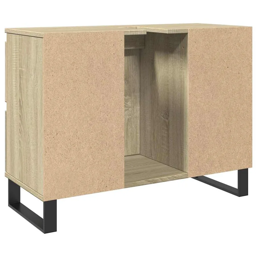 Armoire salle de bain chêne sonoma 80x33x60cm bois d'ingénierie - 5