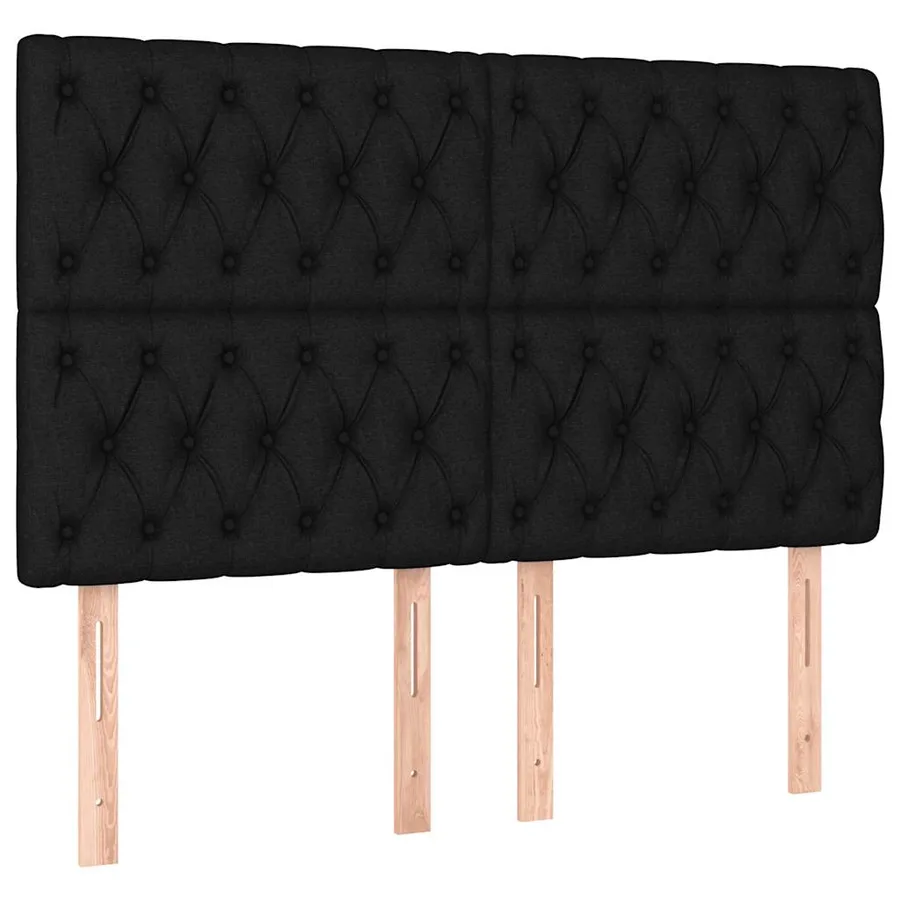 Sommier à lattes de lit et matelas et LED Noir 140x200 cm Tissu - 7