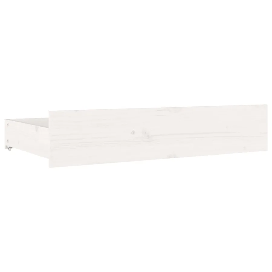 Cadre de lit sans matelas avec tiroirs blanc - 8