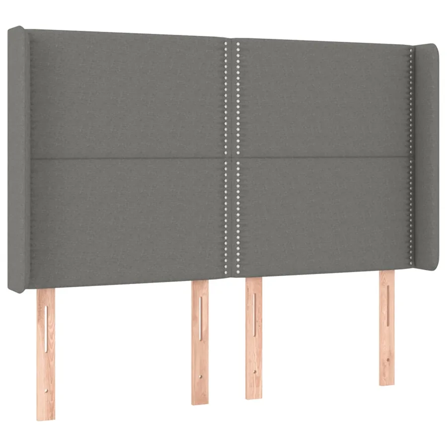 Sommier à lattes de lit matelas LED Gris foncé 140x200 cm Tissu - 7