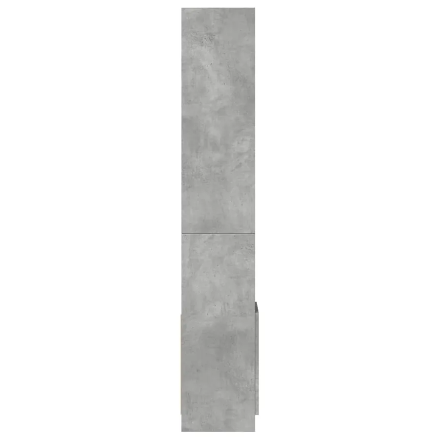 Buffet haut gris béton 92x33x180 cm bois d'ingénierie - 6