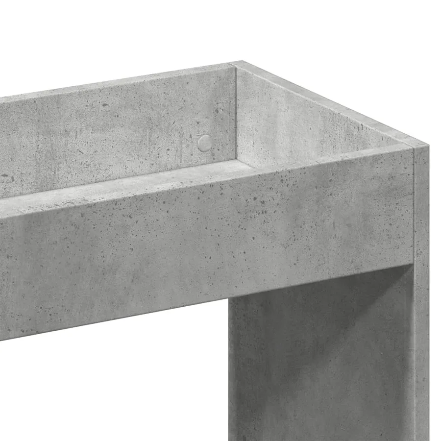Buffet haut gris béton 92x33x180 cm bois d'ingénierie - 9