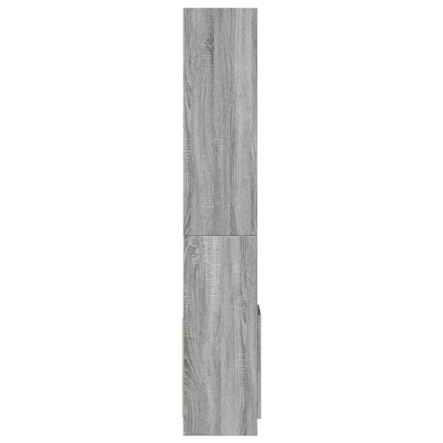 Buffet haut sonoma gris 92x33x180 cm bois d'ingénierie - 6