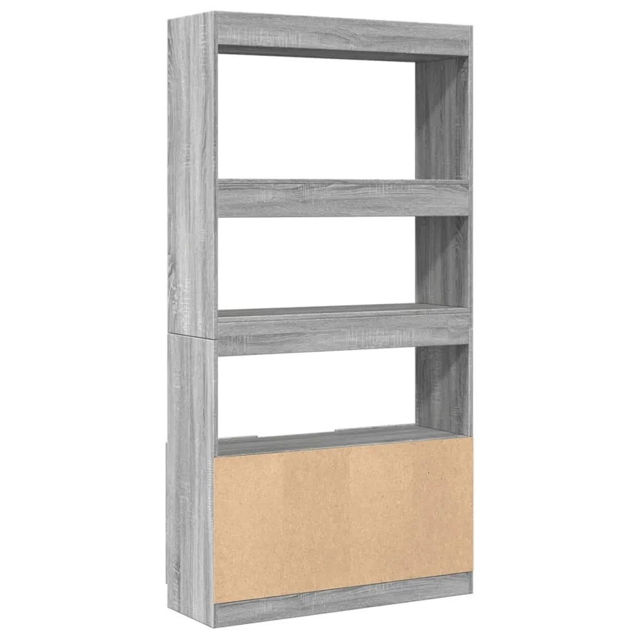 Buffet haut sonoma gris 92x33x180 cm bois d'ingénierie - 7