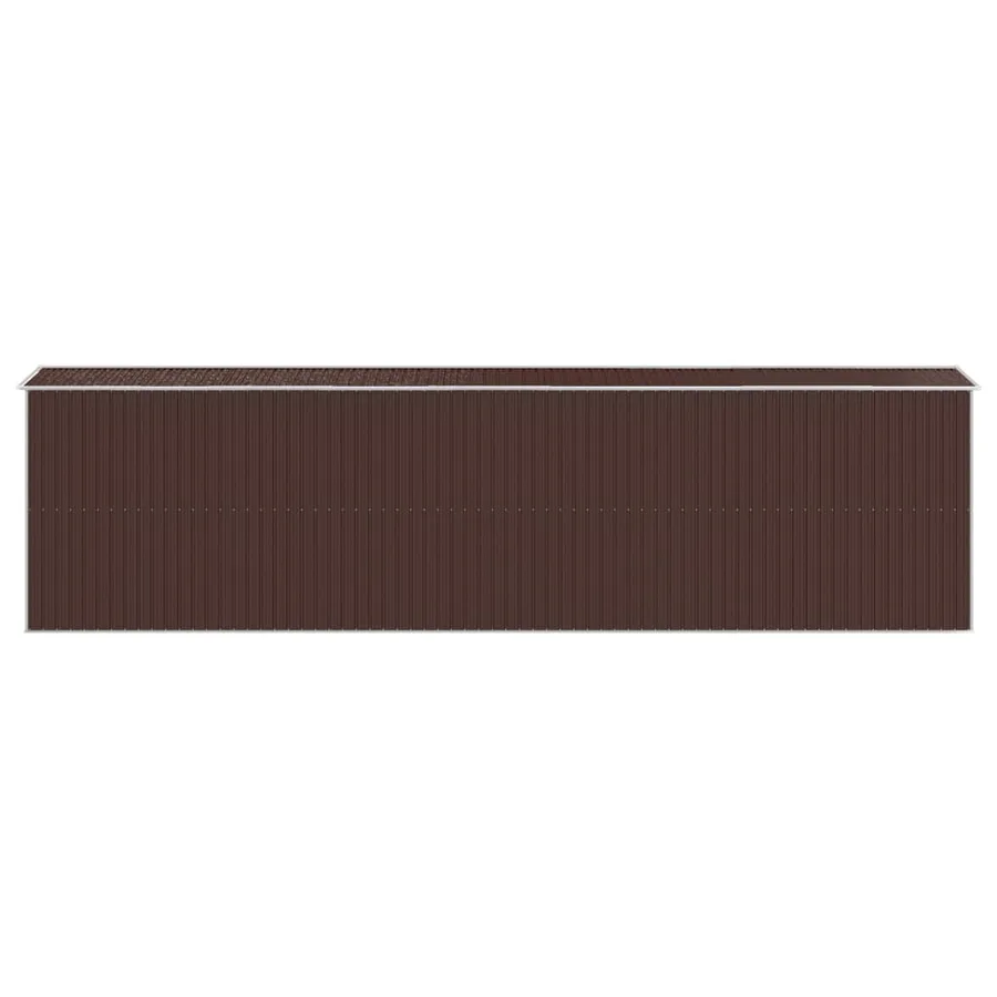 Abri de jardin Marron foncé 192x772x223 cm Métal galvanisé - 5