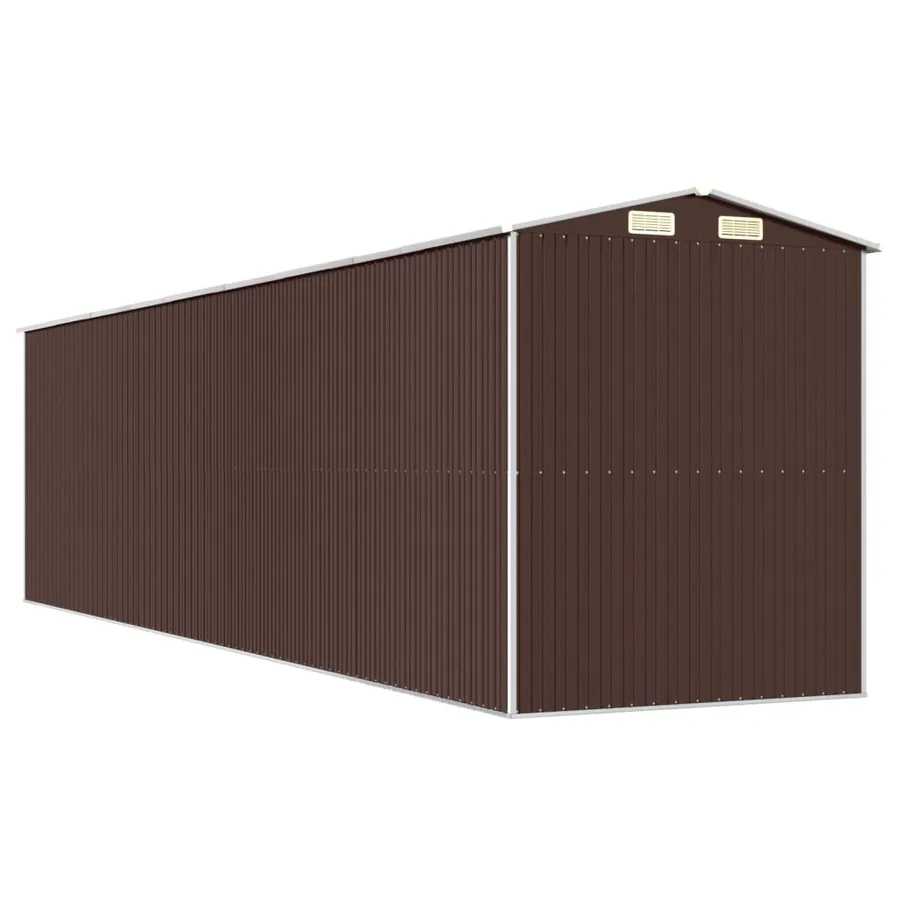 Abri de jardin Marron foncé 192x772x223 cm Métal galvanisé - 6