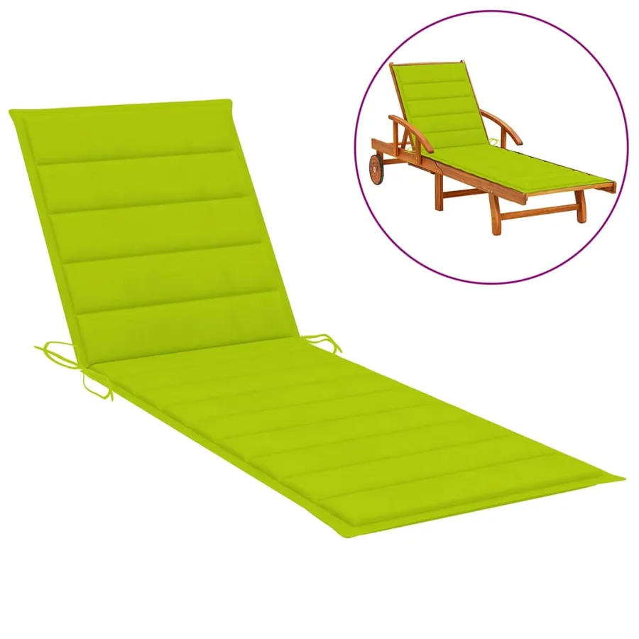 Chaise longue double et coussins vert vif Bois de pin imprégné - 4