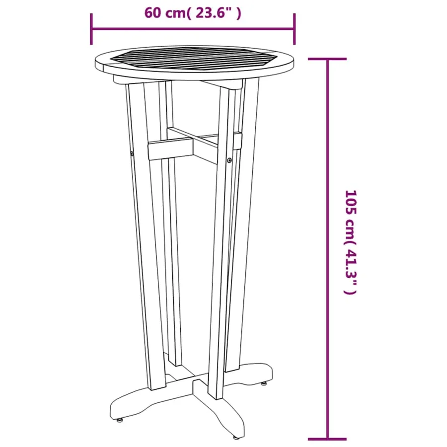 Ensemble de bar de jardin 5 pcs bois d'acacia solide - 10