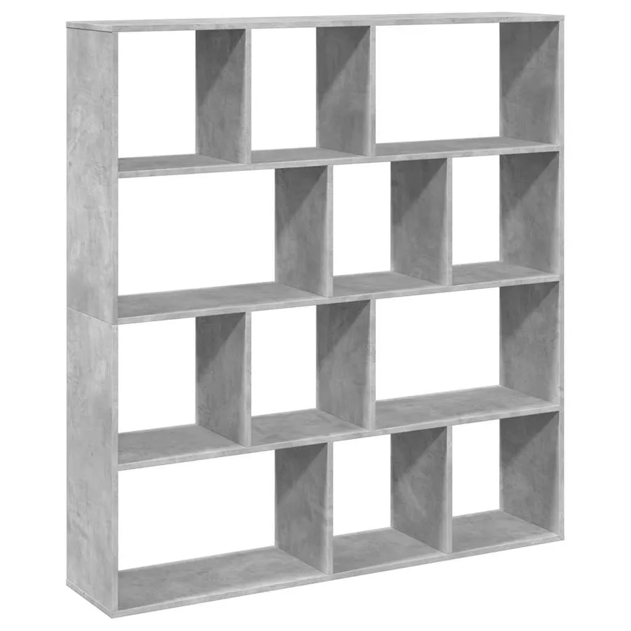 Bibliothèque gris béton 132x29x141,5 cm bois d'ingénierie - 7