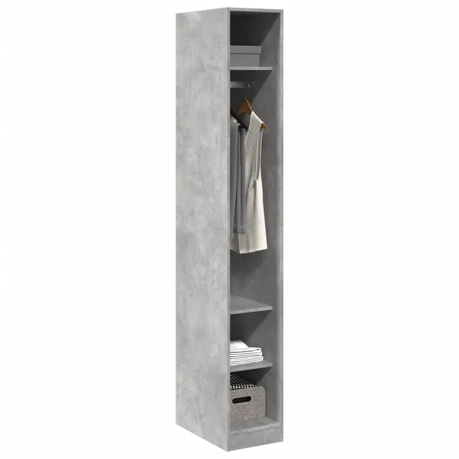Garde-robe gris béton 30x50x200 cm bois d'ingénierie - 3
