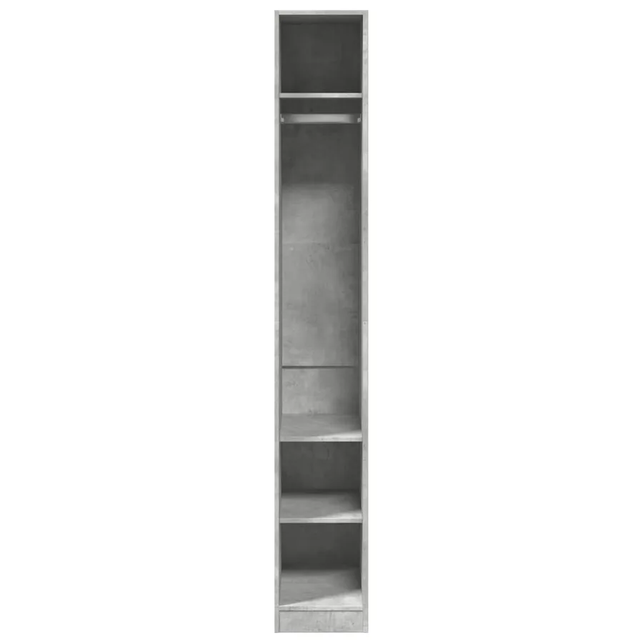Garde-robe gris béton 30x50x200 cm bois d'ingénierie - 4