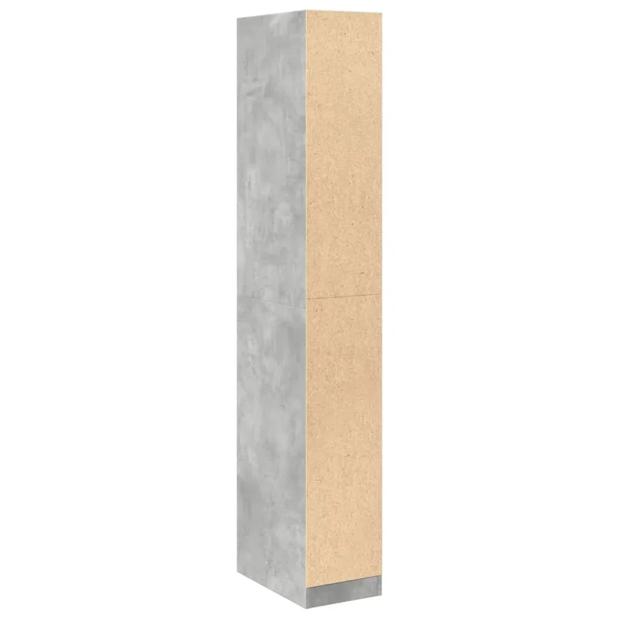 Garde-robe gris béton 30x50x200 cm bois d'ingénierie - 6