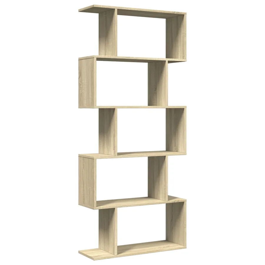 Étagère séparatrice de pièce 5 niveaux chêne sonoma 70x24x161cm - 6