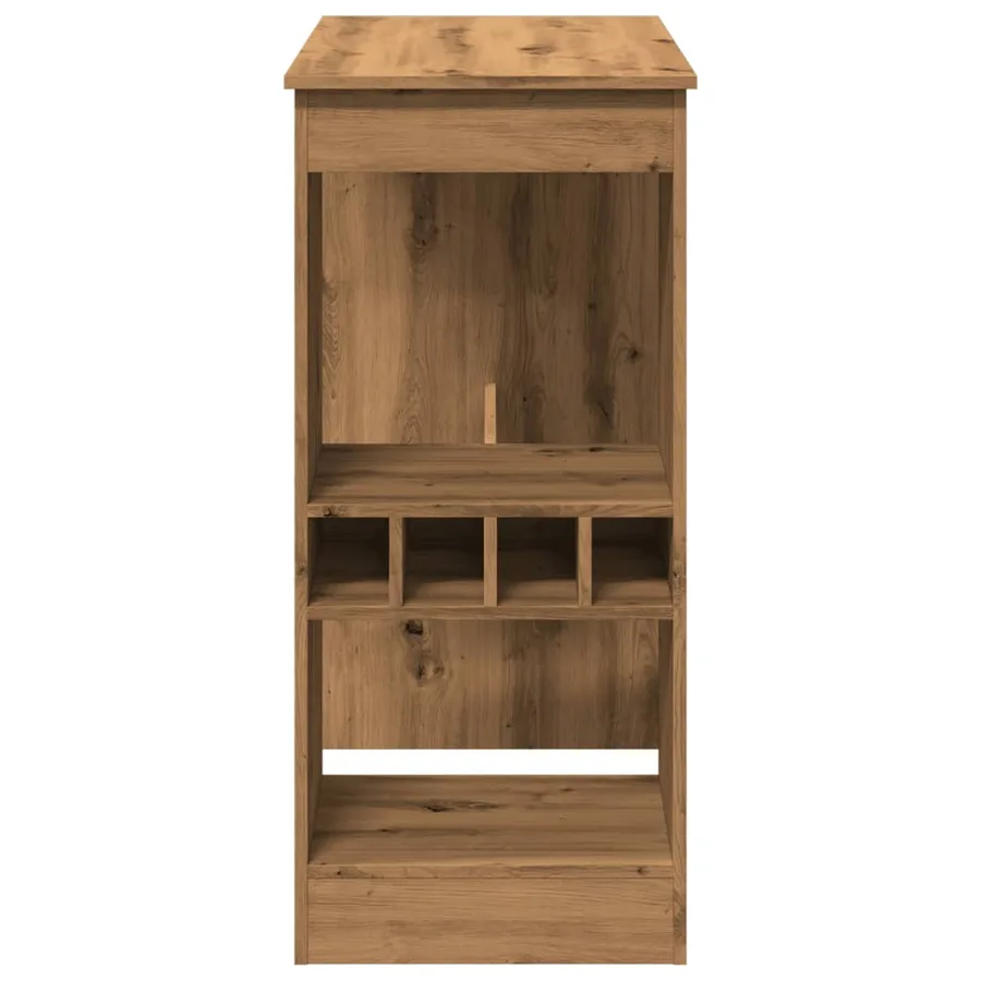 Table de bar avec étagères chêne artisanal bois d'ingénierie - 5