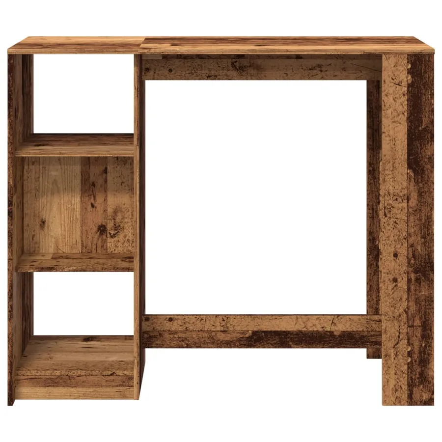 Table de bar avec étagère vieux bois bois d'ingénierie - 4