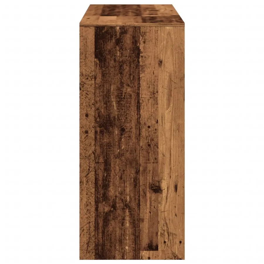 Table de bar avec étagère vieux bois bois d'ingénierie - 5