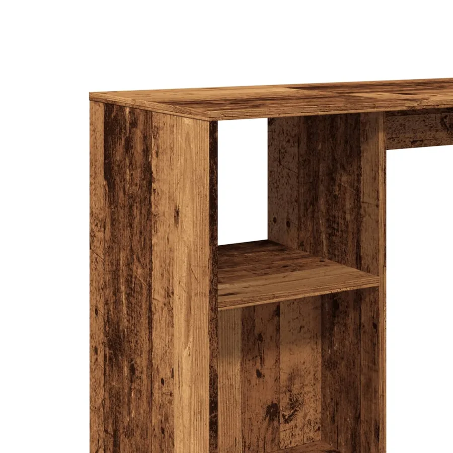 Table de bar avec étagère vieux bois bois d'ingénierie - 7