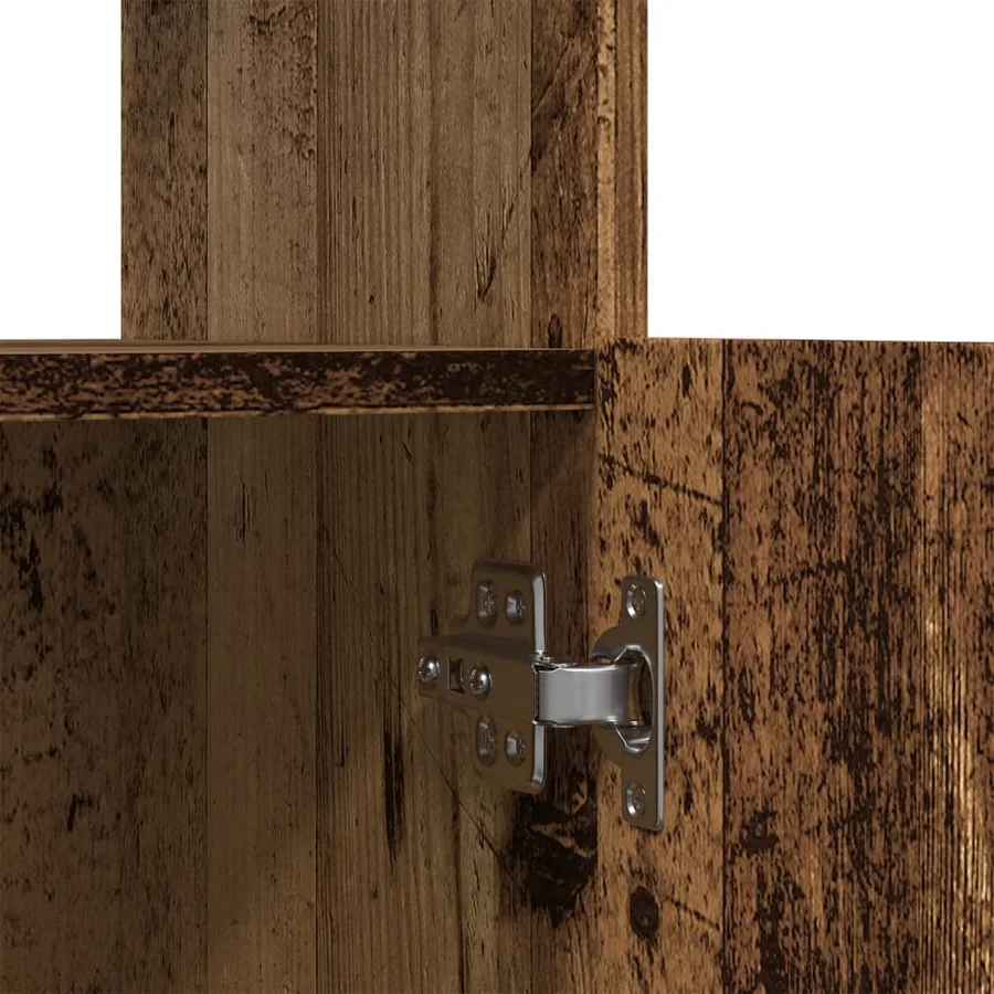 Buffet haut vieux bois 92x33x140 cm bois d'ingénierie - 10