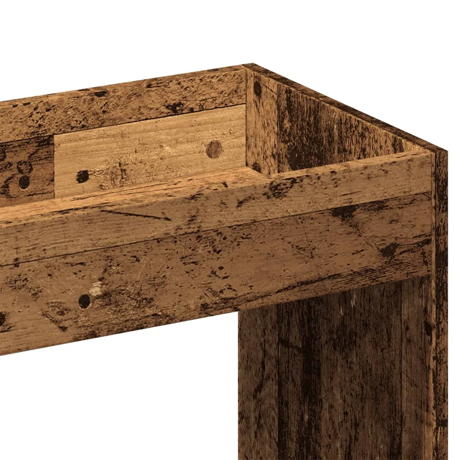 Buffet haut vieux bois 92x33x140 cm bois d'ingénierie - 9