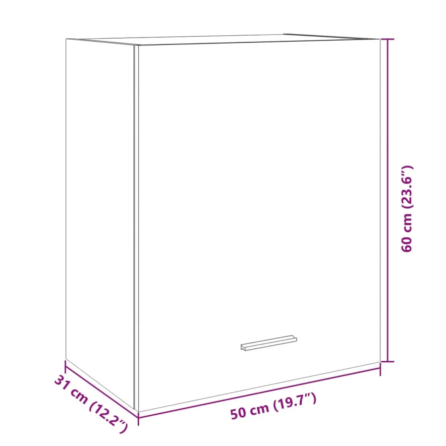 Armoire murale "Lyon" Chêne Sonoma 50 x 31 x 60 cm Bois d'ingénierie - 12
