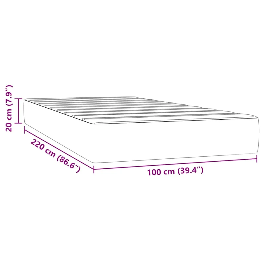 Matelas à ressorts ensachés 100 x 220 cm Noir - 7