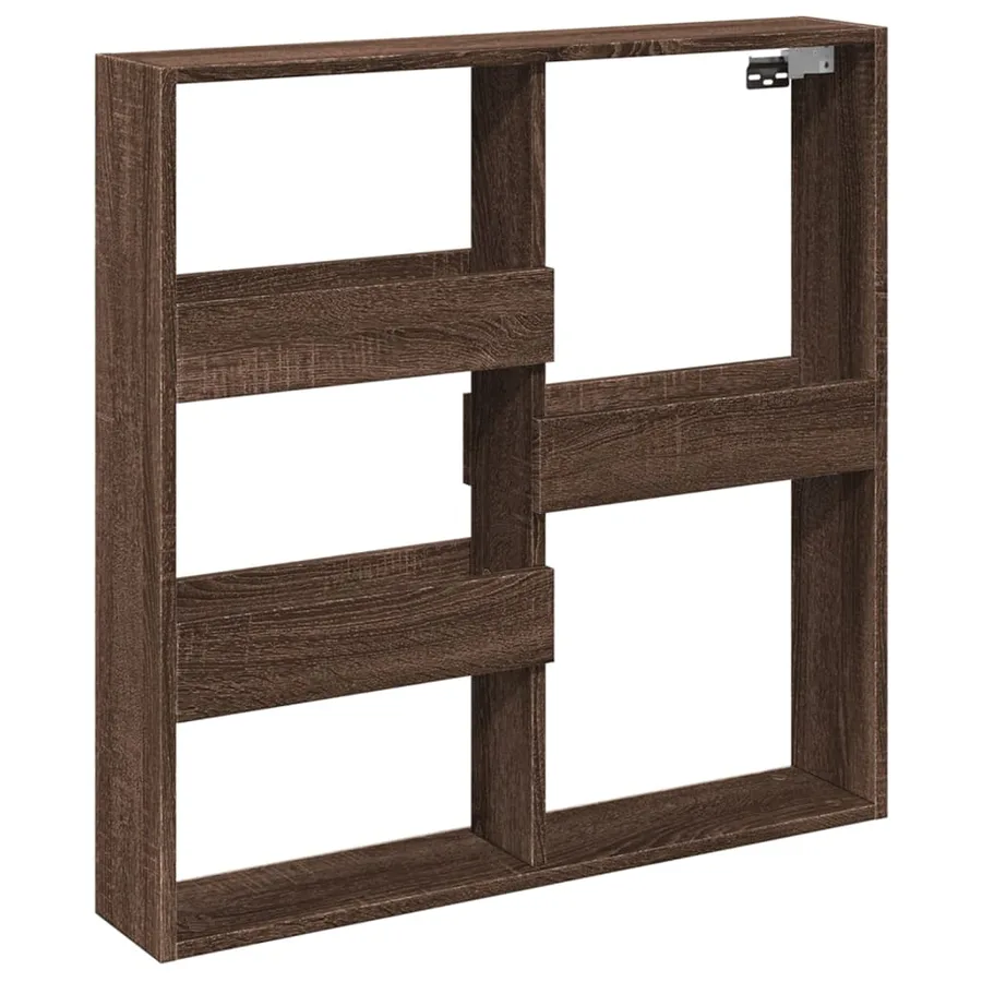 Armoire murale chêne marron 80x15x80 cm bois d'ingénierie - 2